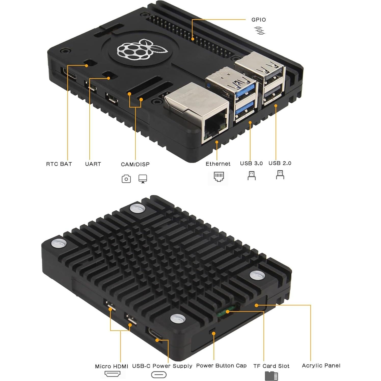Caja de Enfriamiento Pasivo Geekworm N310 para Raspberry Pi 5