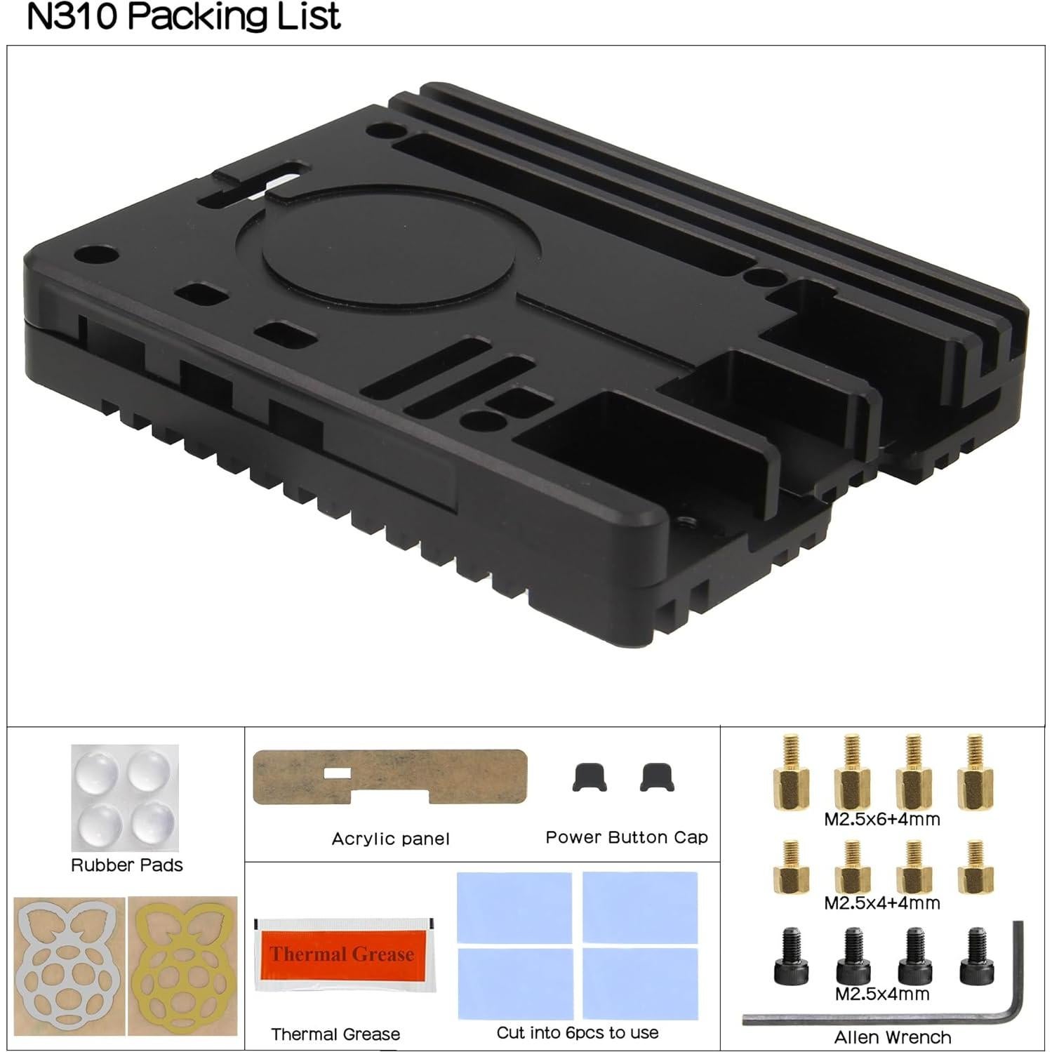 Caja de Enfriamiento Pasivo Geekworm N310 para Raspberry Pi 5