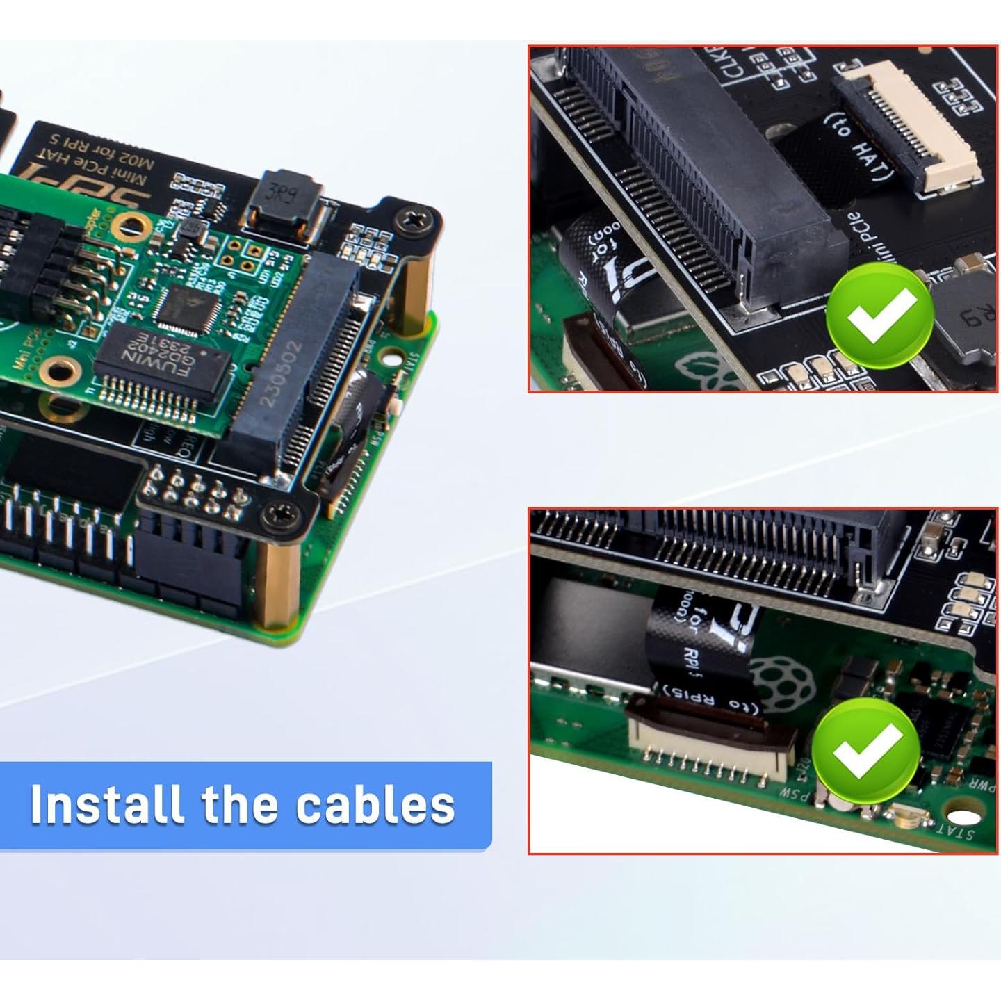 Adaptador Mini PCIe GeeekPi HAT M02 para Raspberry Pi 5