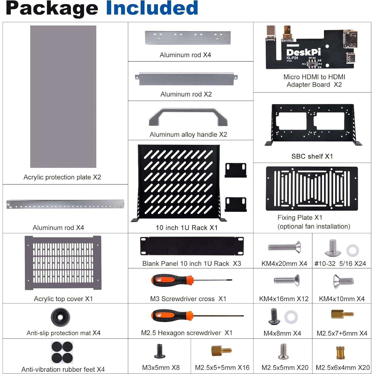 Gabinete de Servidor 8U GeeekPi RackMate T1 25.4 cm Aluminio