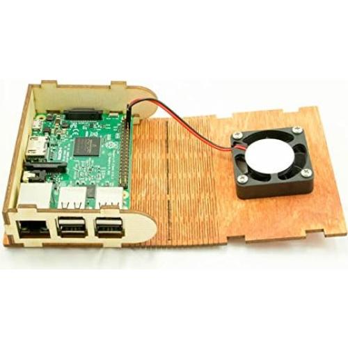 Funda de Madera C4Labs con Ventilador para Raspberry Pi 3B+ y 2
