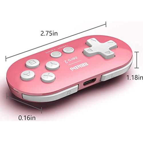Controlador Bluetooth Mini 8Bitdo Zero 2 Rosa para Switch y PC