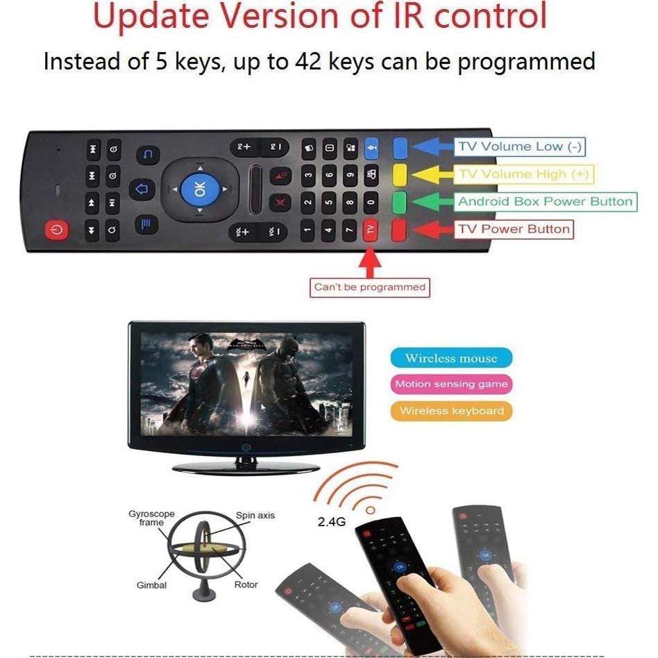 Control Remoto Inalámbrico Favormates MX3 Pro 3 en 1