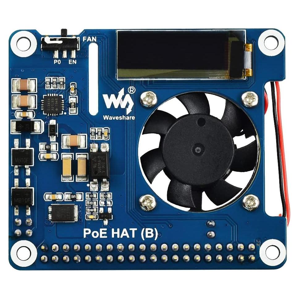 HAT PoE Waveshare para Raspberry Pi 3B+/4B 802.3af