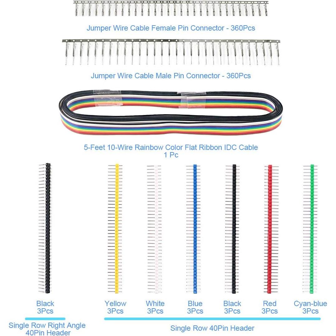 Conector Crimpado Glarks 1191Pcs 2.54mm Hembra/Macho IDC Arcoíris