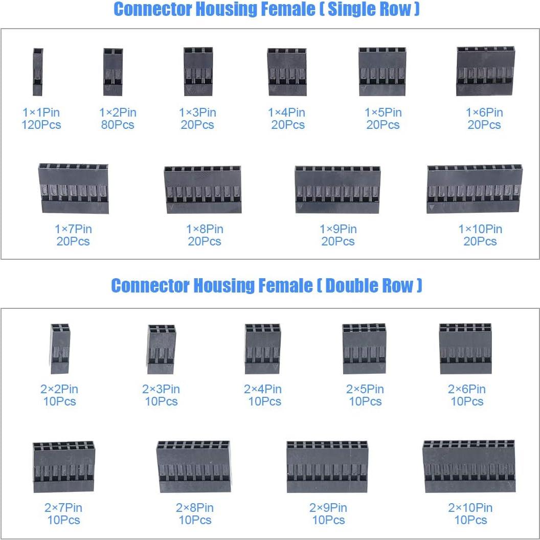 Conector Crimpado Glarks 1191Pcs 2.54mm Hembra/Macho IDC Arcoíris