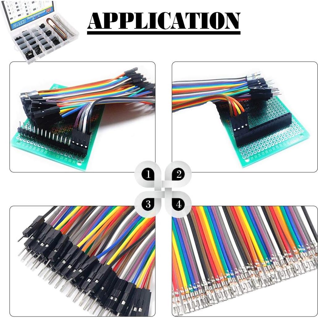 Conector Crimpado Glarks 1191Pcs 2.54mm Hembra/Macho IDC Arcoíris