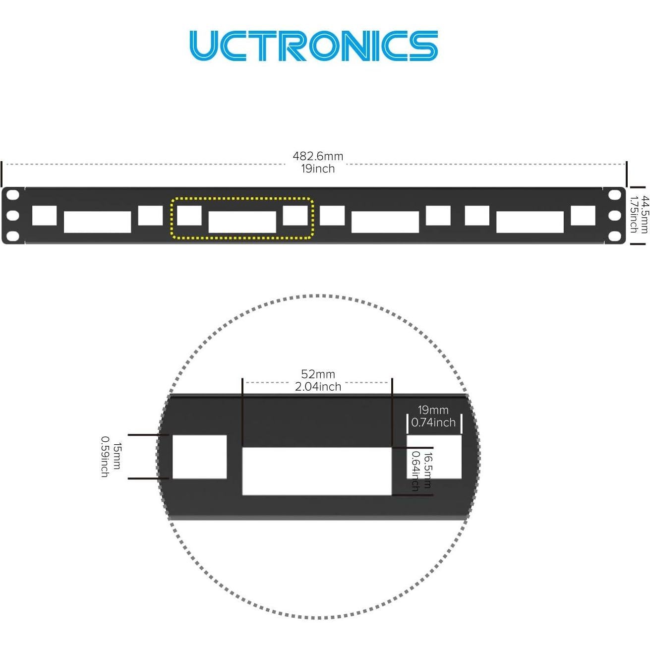 Rack de Montaje UCTRONICS 1U para Raspberry Pi 4B/3B/B+
