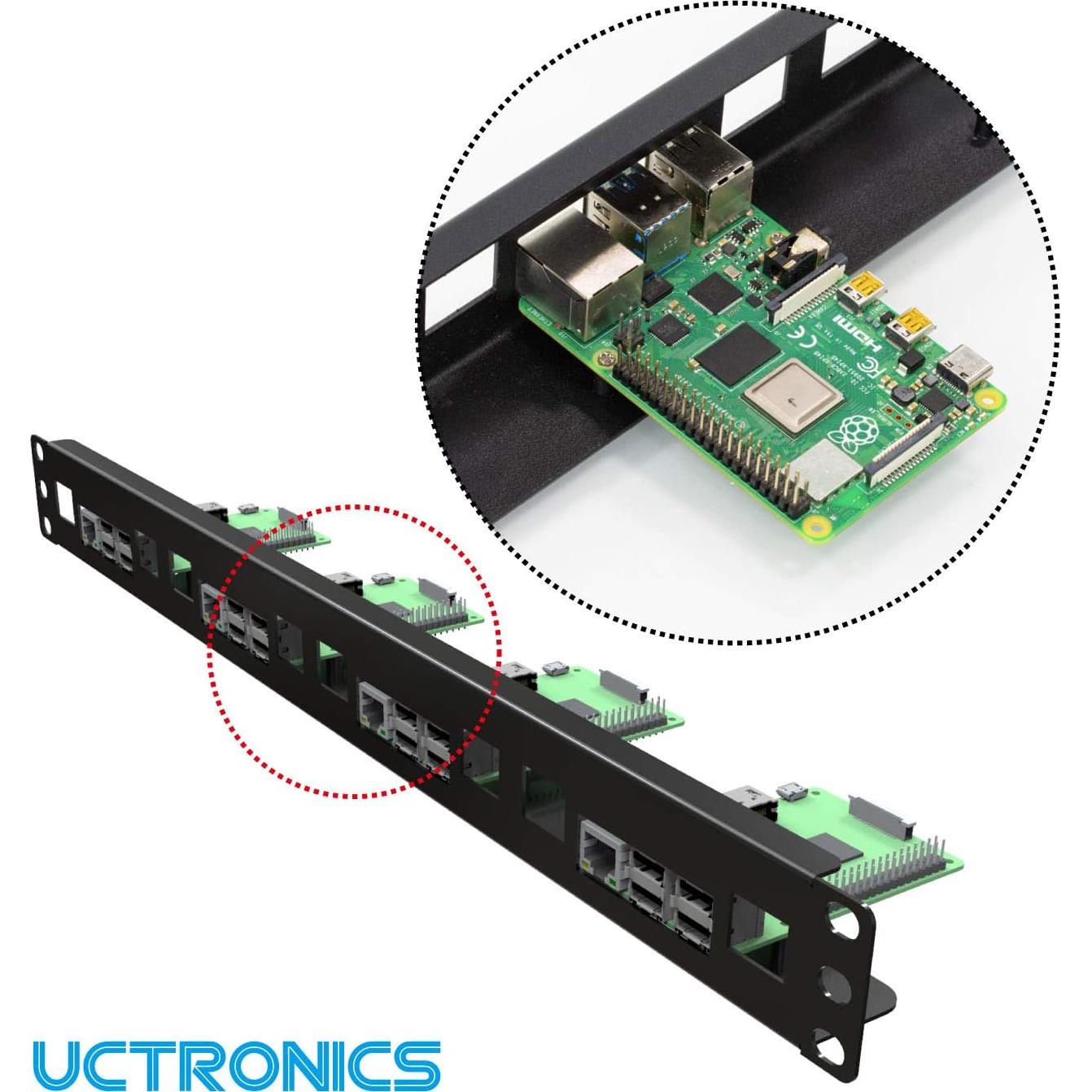 Rack de Montaje UCTRONICS 1U para Raspberry Pi 4B/3B/B+