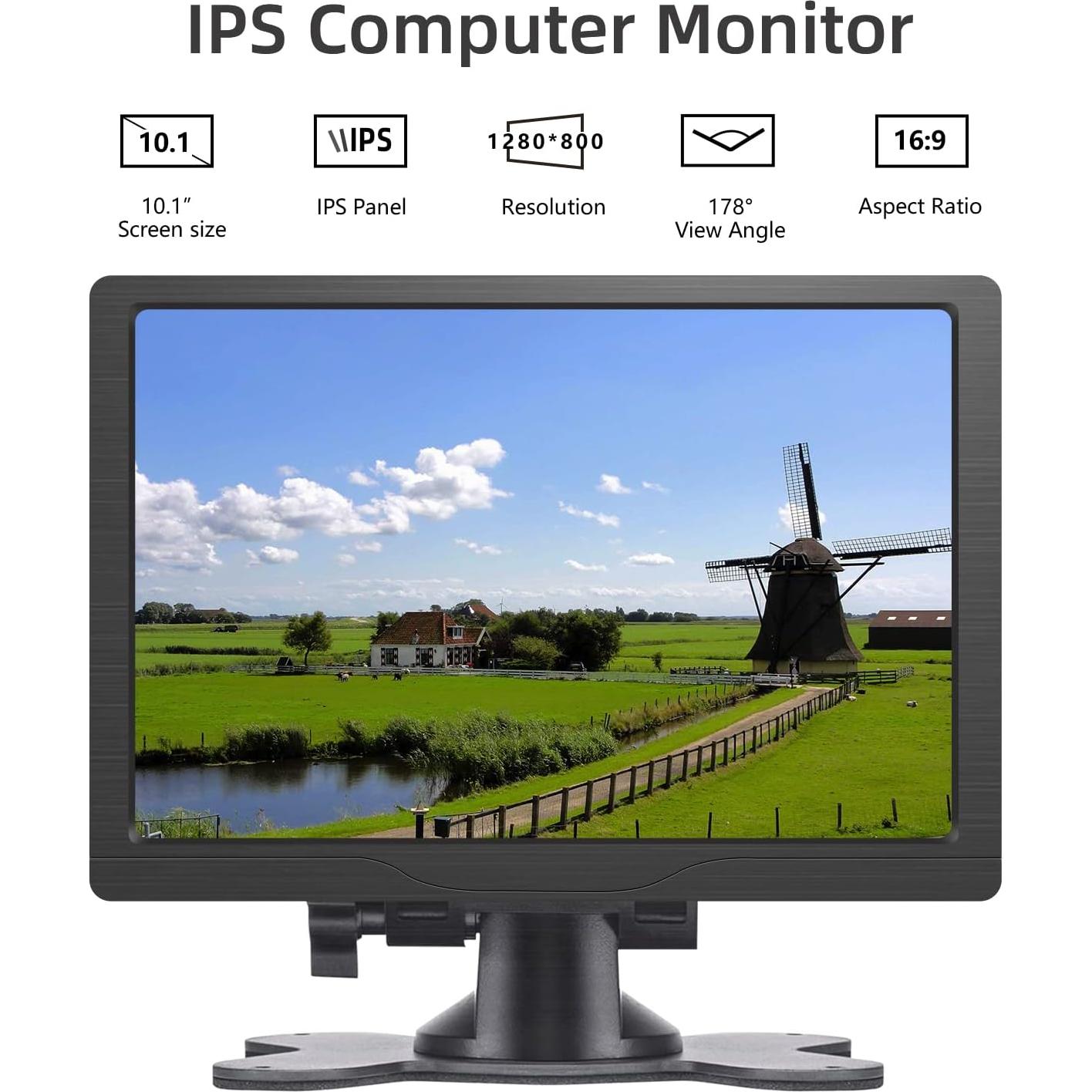 Monitor Portátil HDMI 10.1" HMTECH 1280x800 IPS con Altavoces