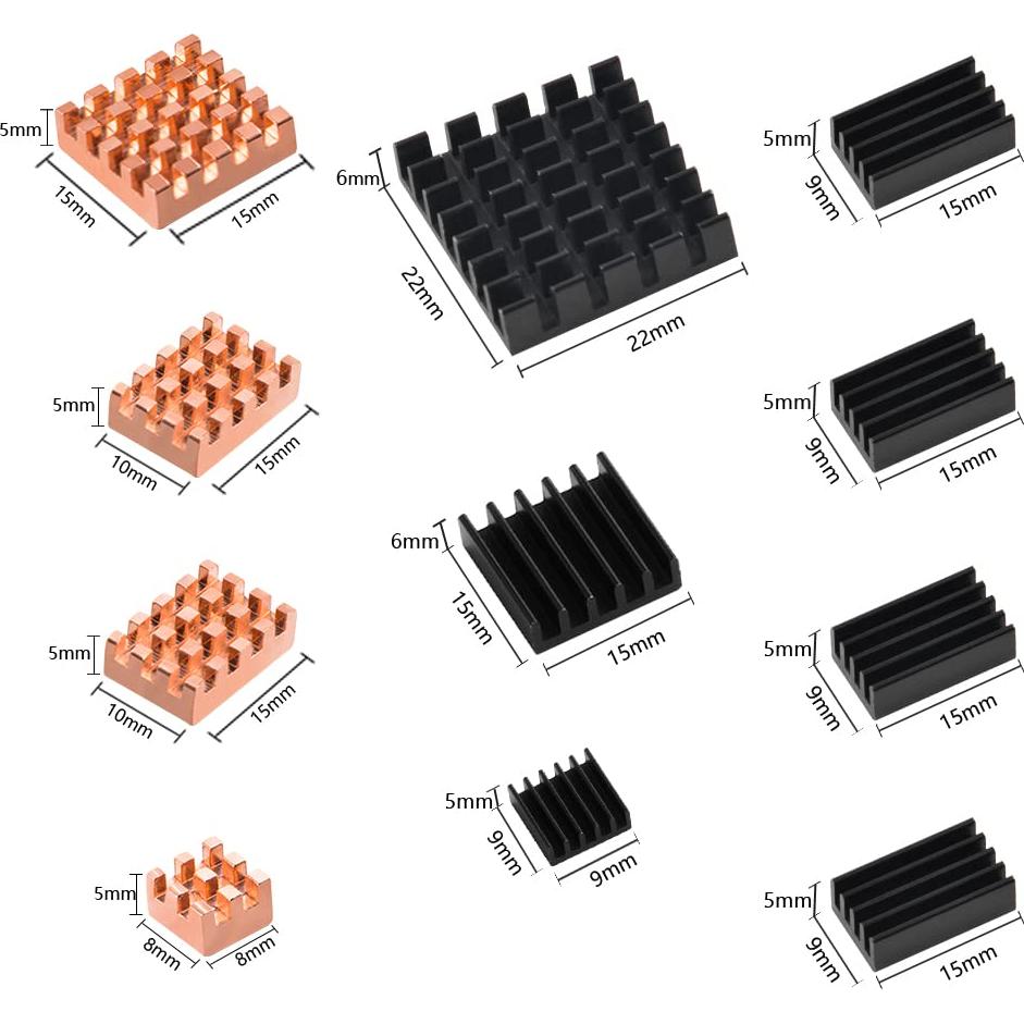 Disipadores GeeekPi para Orange Pi 5/5B/5 Plus - 11 Piezas