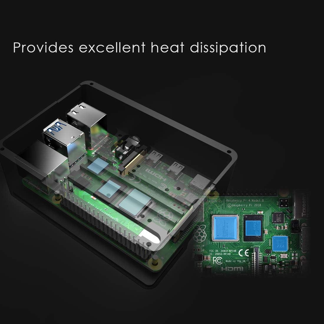 Disipador de Calor Aluminio Anidees para Raspberry Pi 4 B Plata