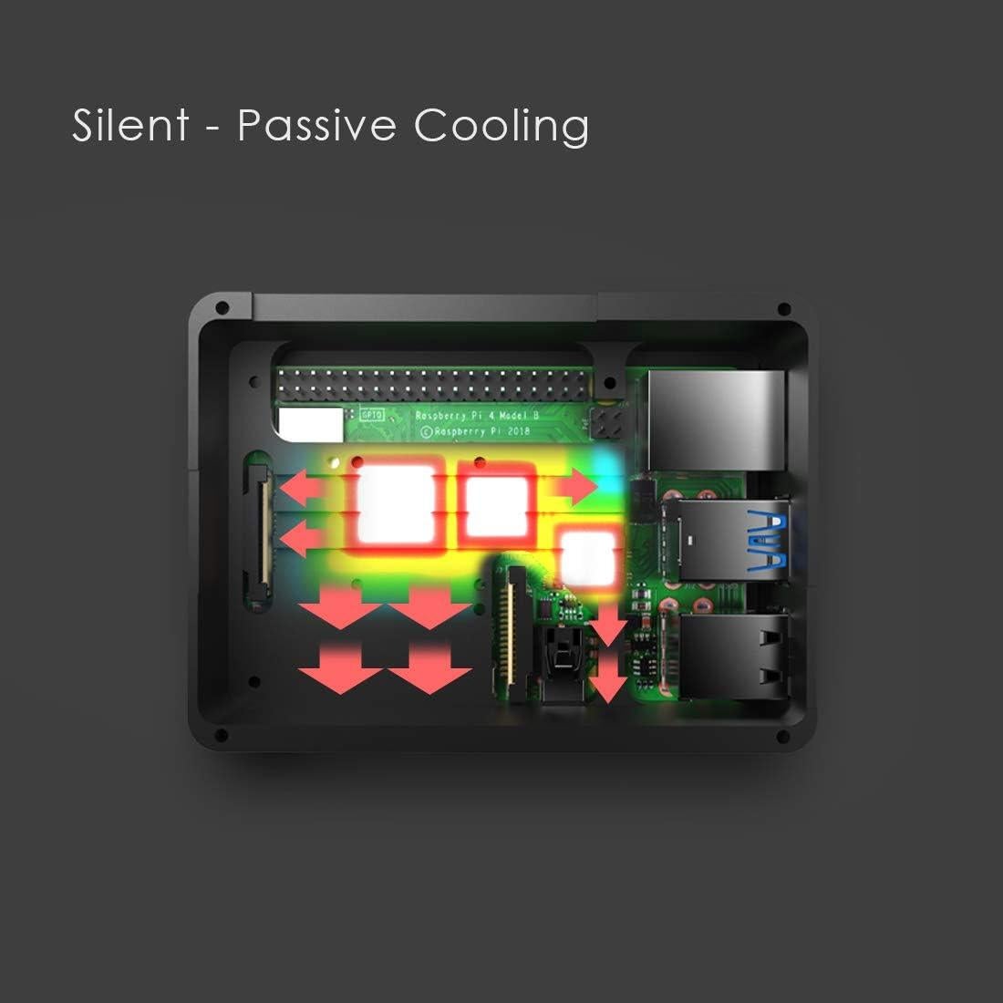 Disipador de Calor Aluminio Anidees para Raspberry Pi 4 B Plata