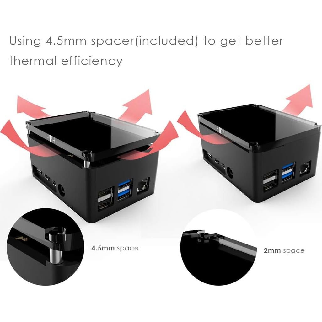 Disipador de Calor Aluminio Anidees para Raspberry Pi 4 B Plata