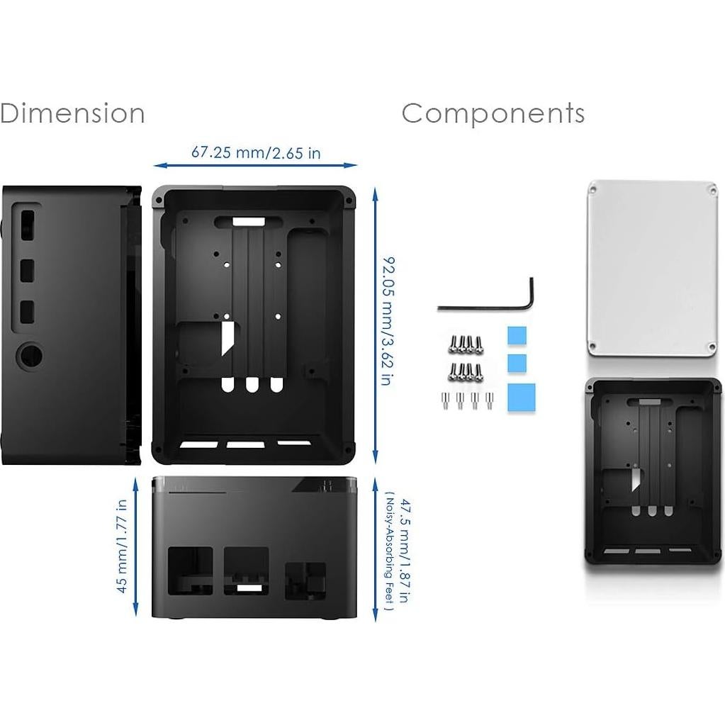 Disipador de Calor Aluminio Anidees para Raspberry Pi 4 B Plata