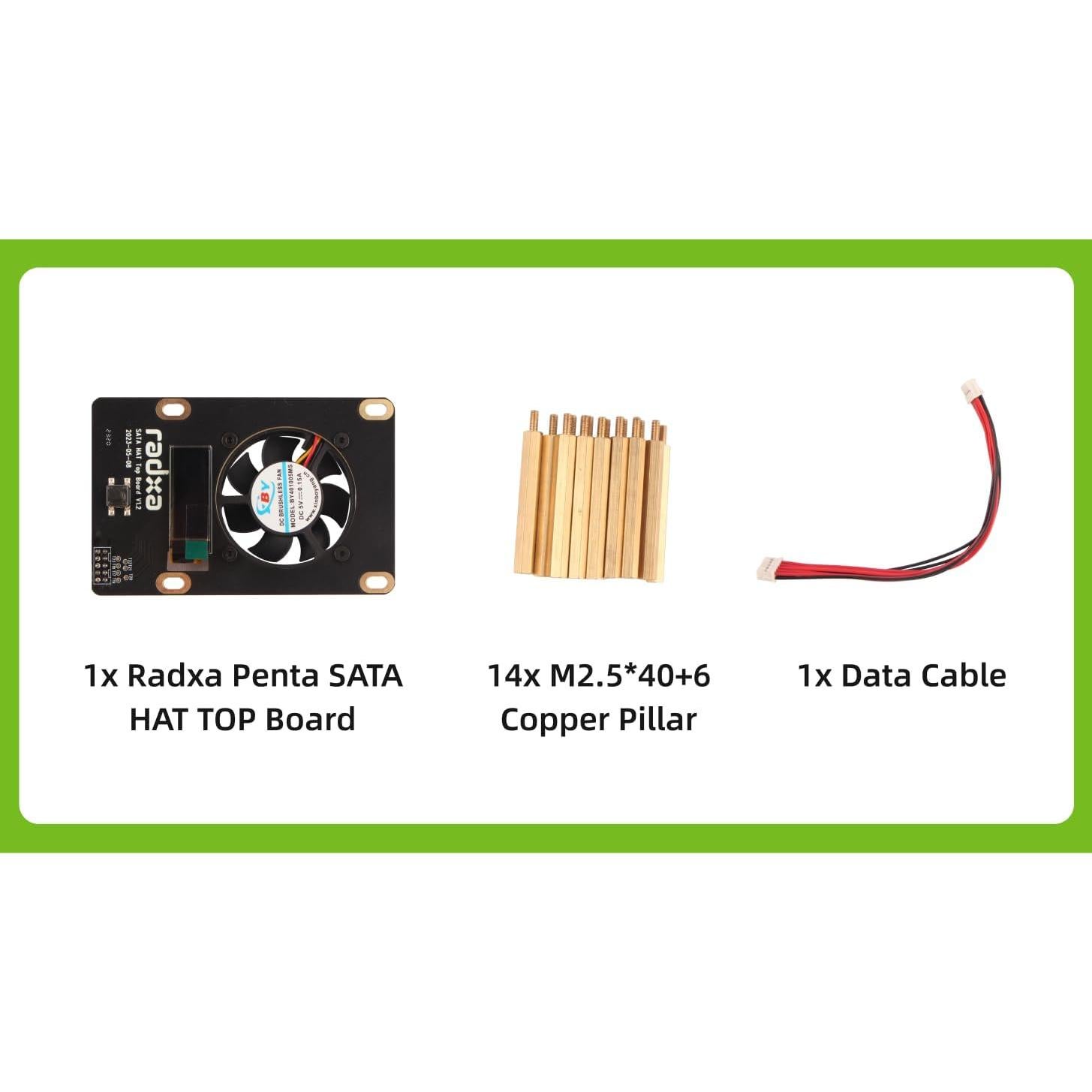 Placa Superior Radxa Penta SATA HAT con Pantalla OLED