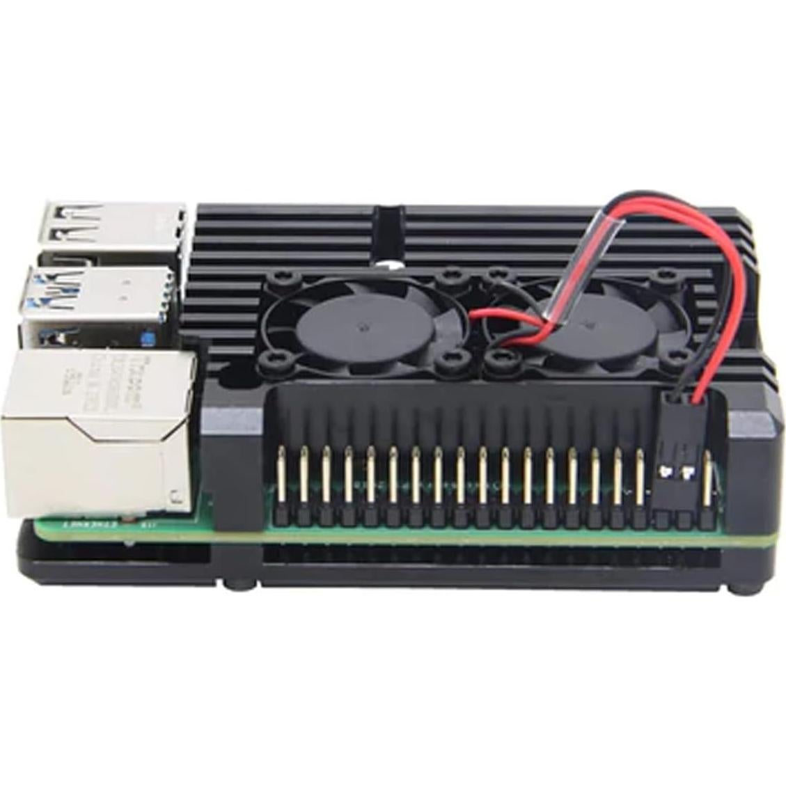 Caja de Aluminio ODS675 con Doble Ventilador para Raspberry Pi 4 B