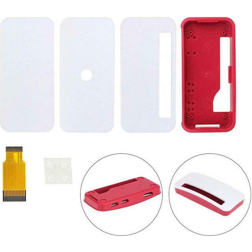 Caja Protectora Acxico para Raspberry Pi Zero V1.3 W - ABS Rojo y Blanco