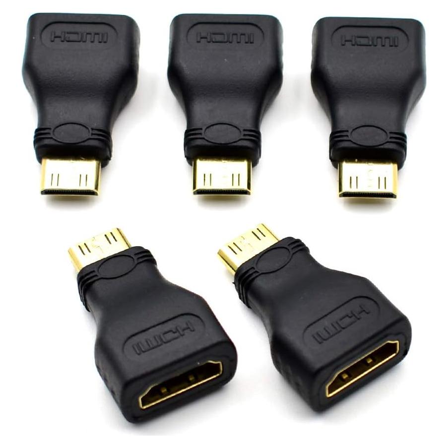 Paquete de 5 Adaptadores Mini HDMI Macho a HDMI Hembra Bei Qian