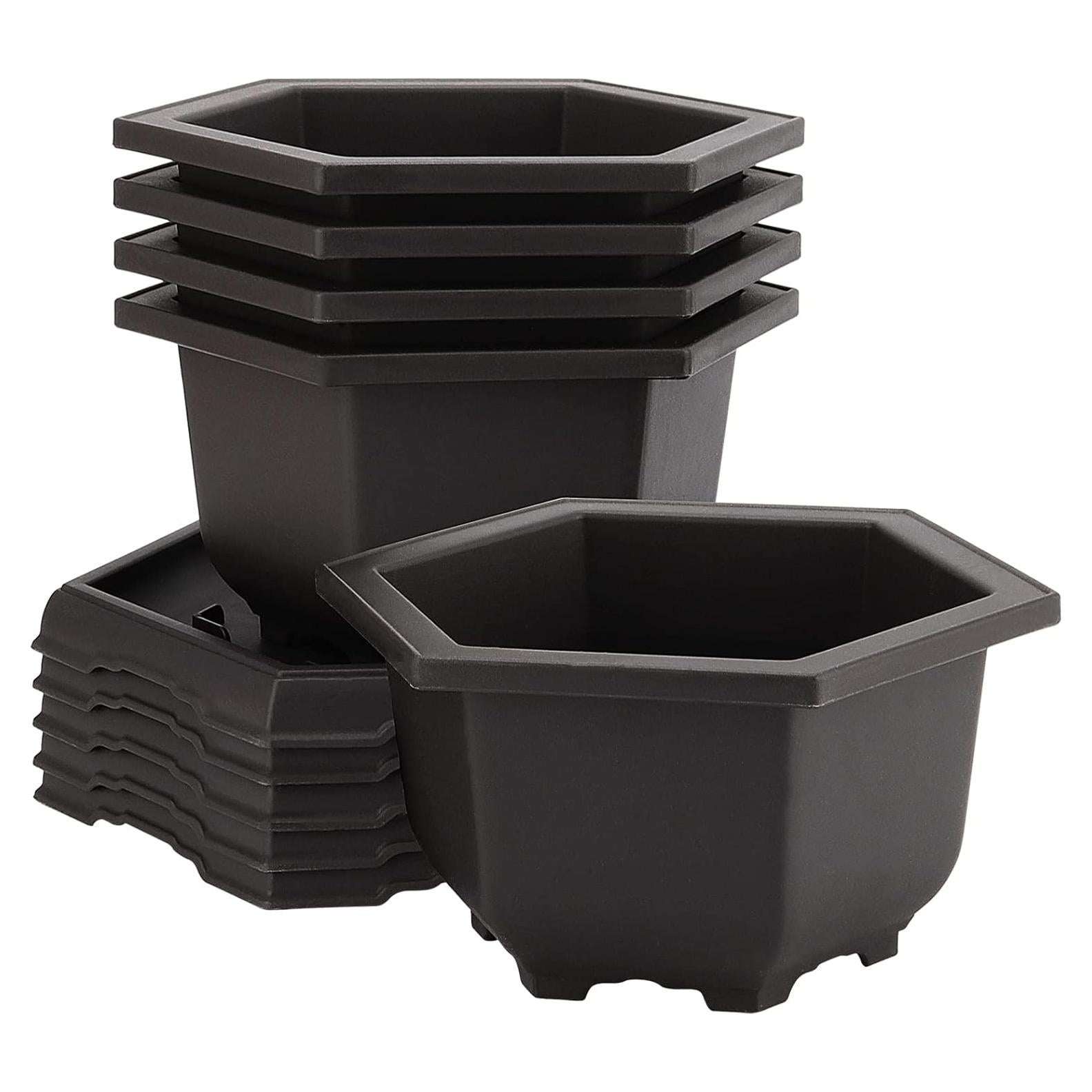 Paquete de 5 macetas de bonsái HEIHAK con bandejas 18,8 cm