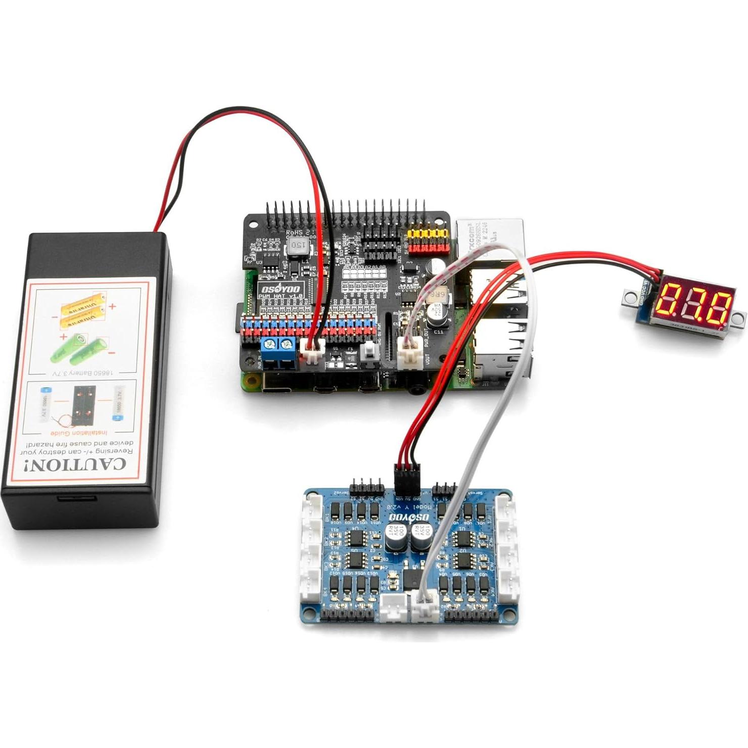 Adaptador de Batería HAT OSOYOO PWM 16 Canales para Raspberry Pi