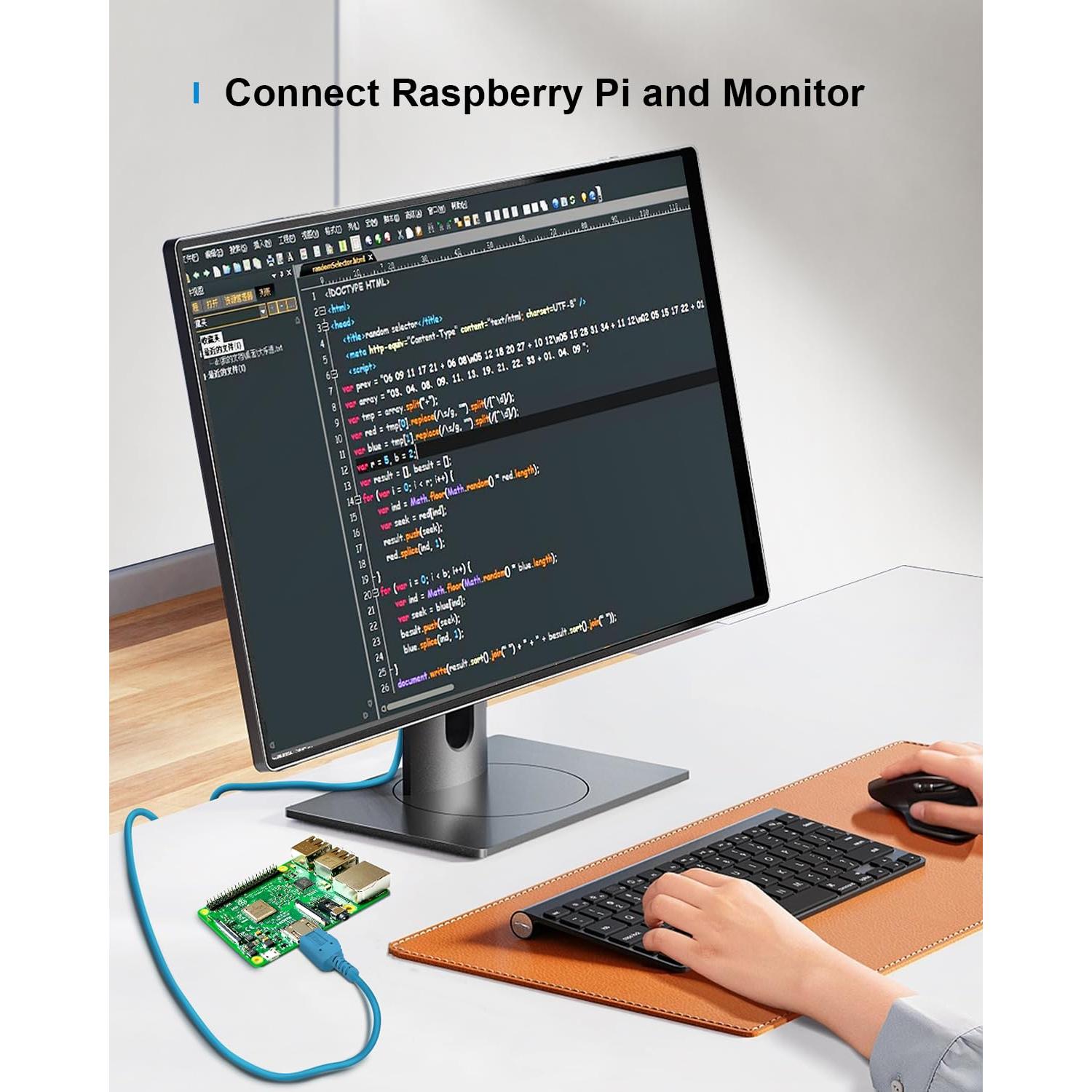 Cable Micro HDMI a HDMI 3m KIMTABO 4K 60Hz 18Gbps Azul