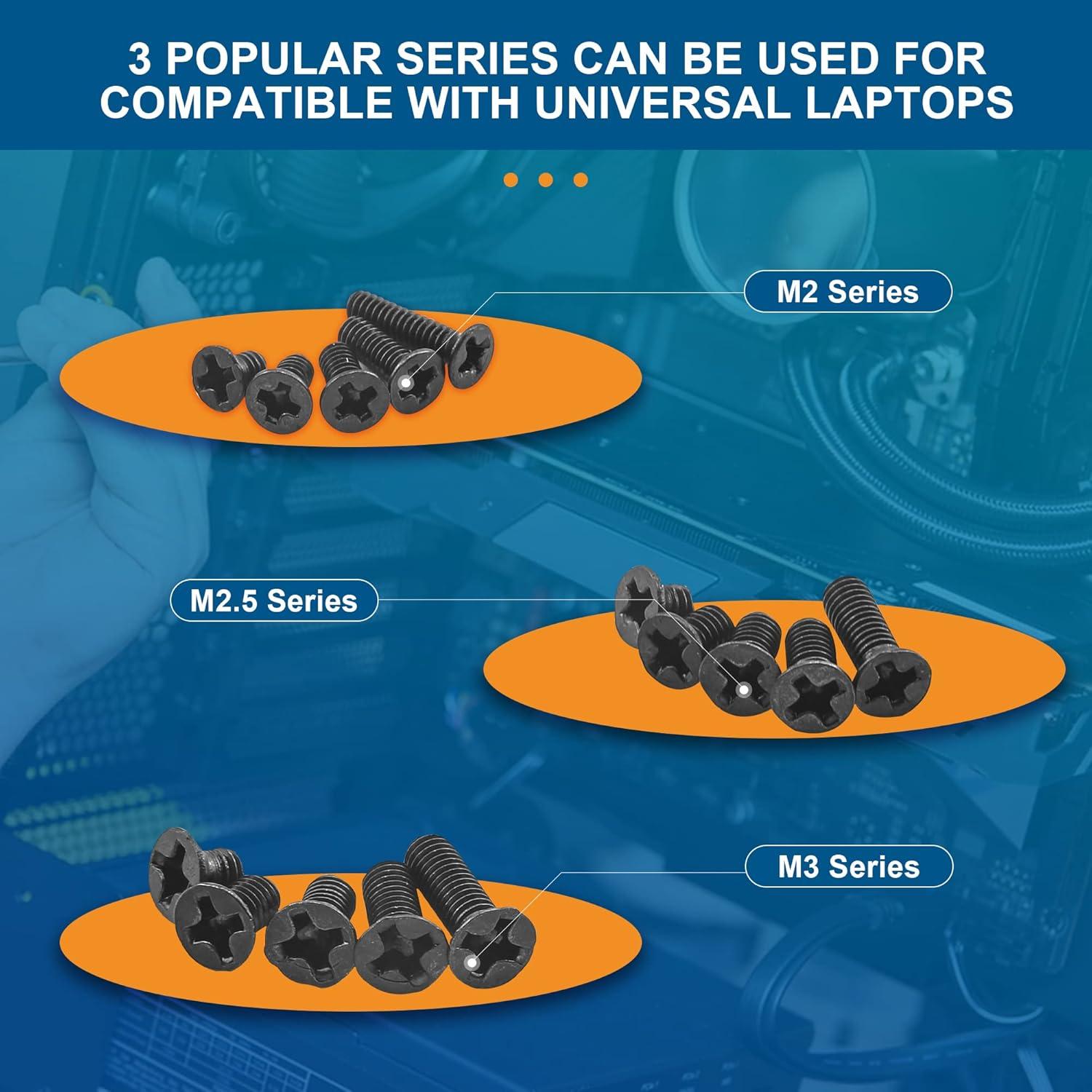 Kit de Tornillos para Laptop NINDEJIN 450PCS M2 M2.5 M3