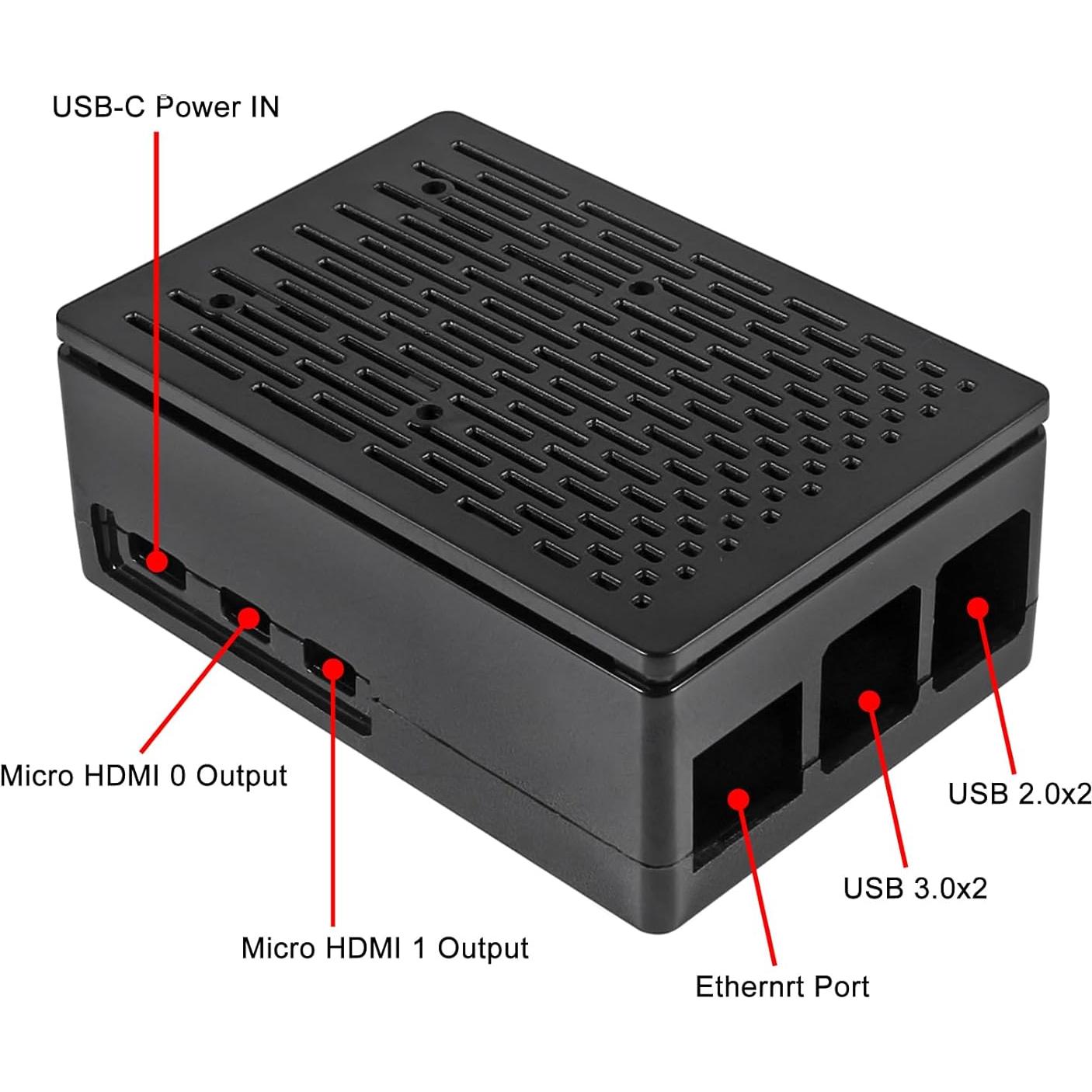 Carcasa ABS para Raspberry Pi 5 con Ventilador y Disipador