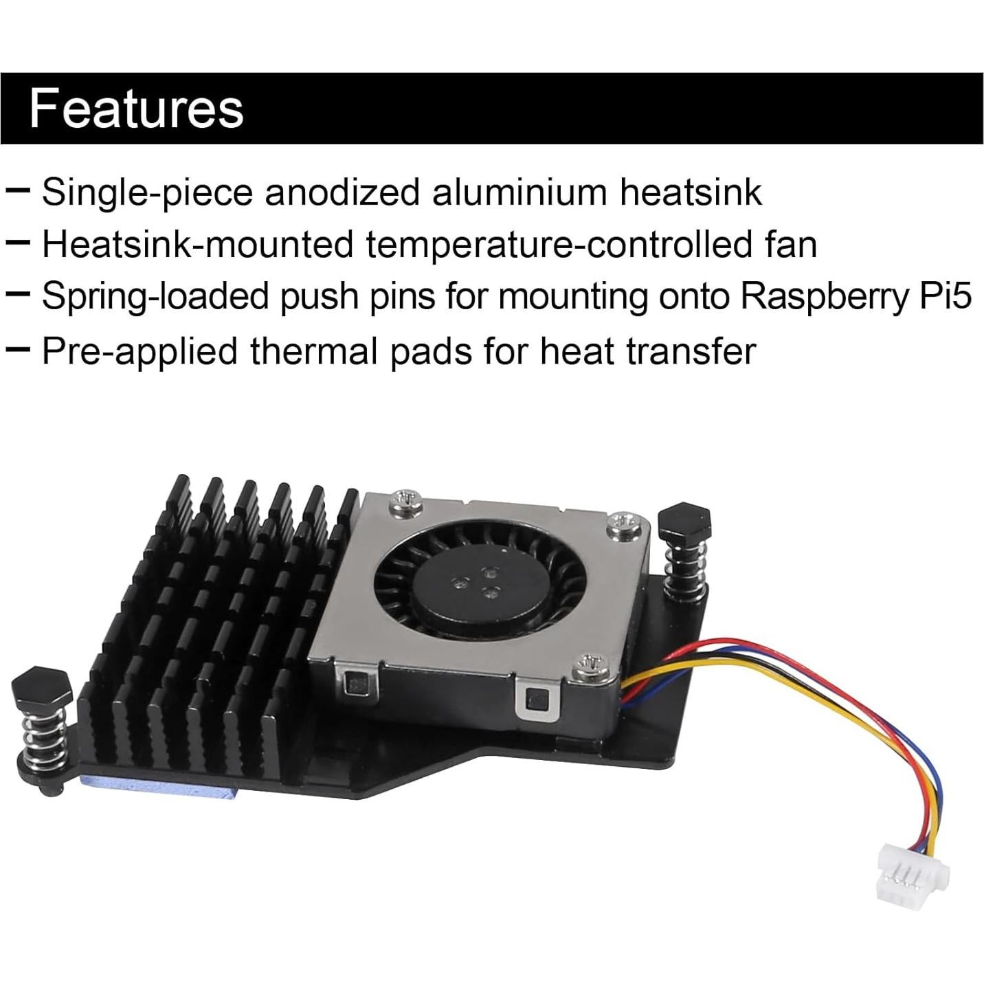 Carcasa ABS para Raspberry Pi 5 con Ventilador y Disipador