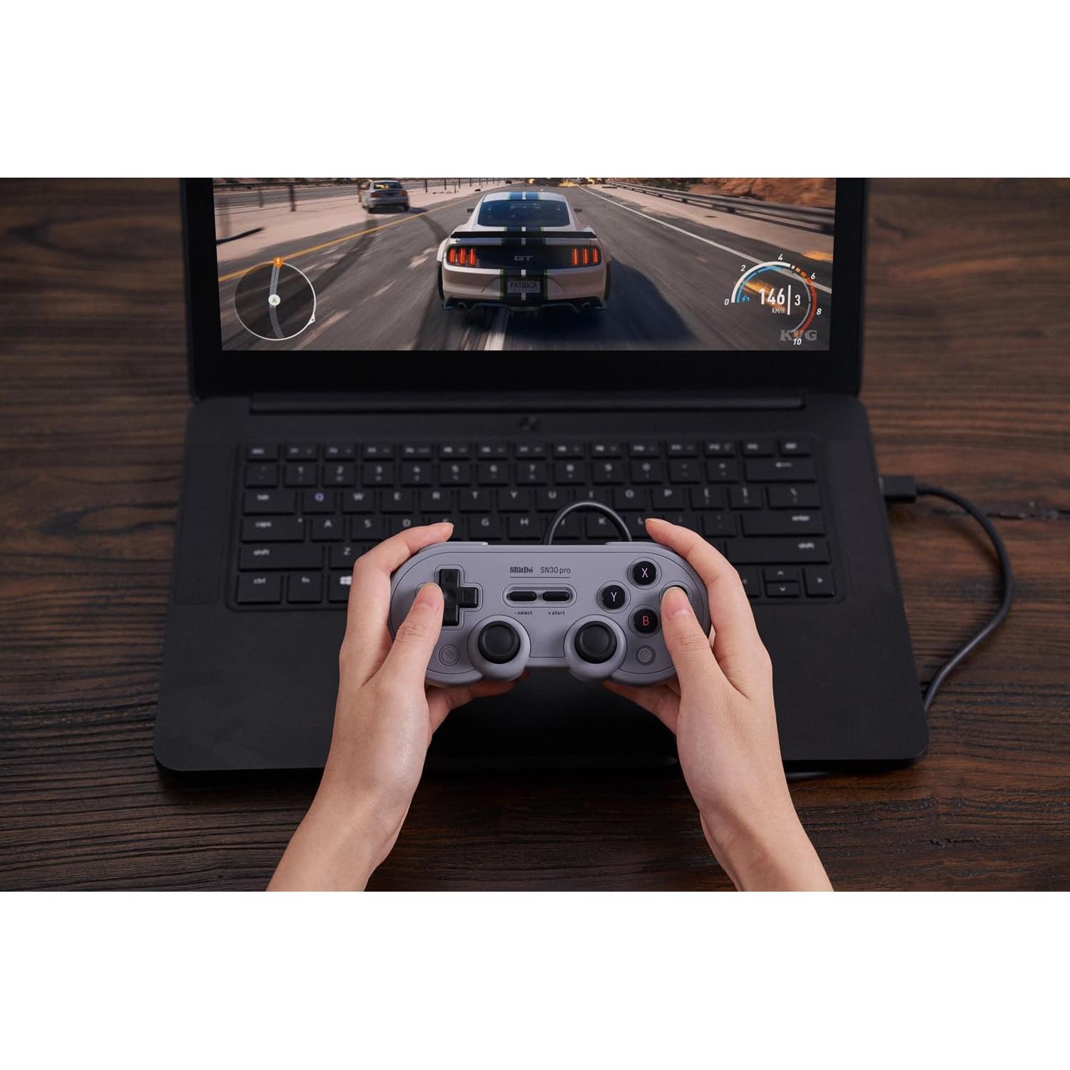 Controlador USB con cable 8Bitdo SN30 Pro para Switch y PC