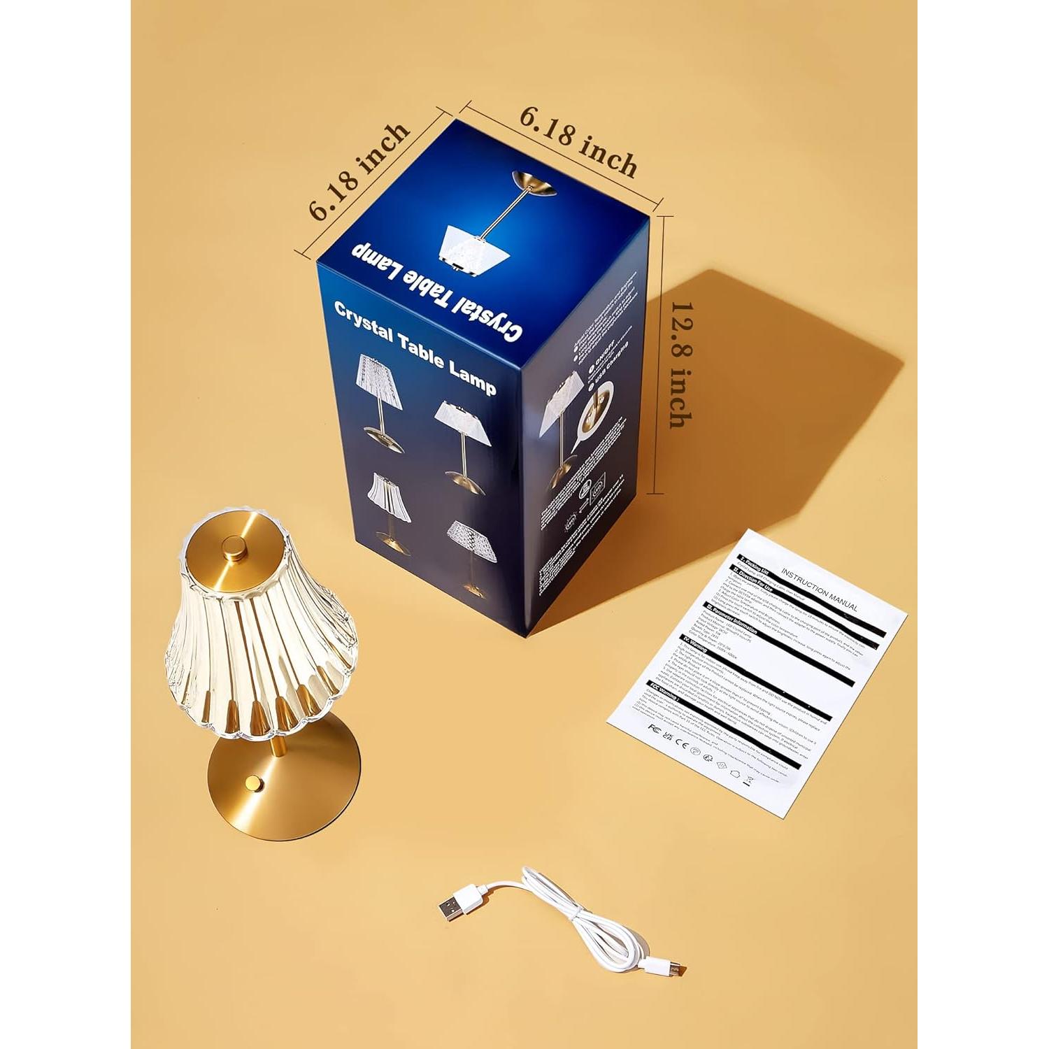 Lámpara Mini Vintage Dorada Rosa Recargable 10 Brillos