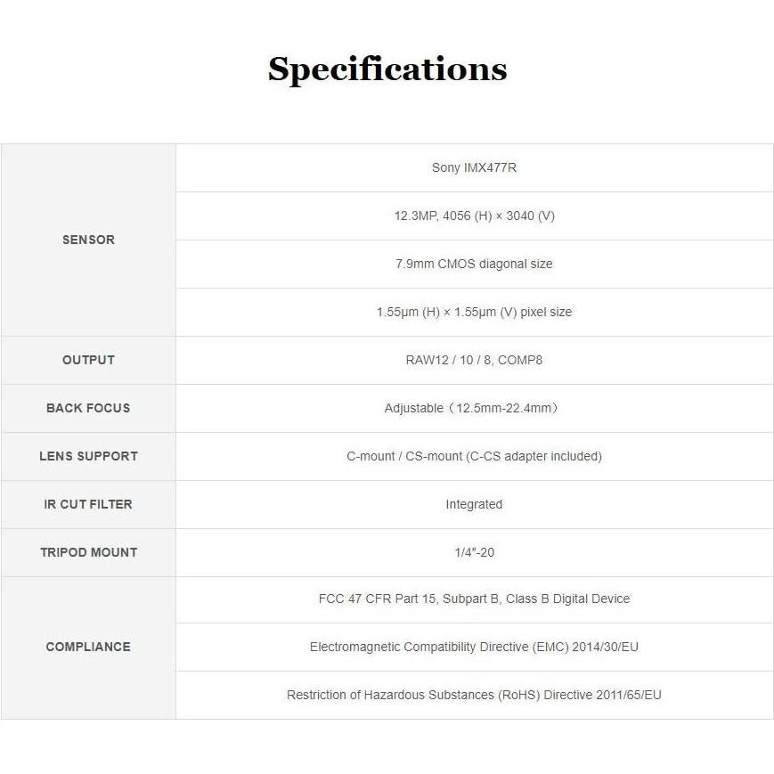 Módulo de Cámara HQ Waveshare para Raspberry Pi 4 y 3 - 12.3MP