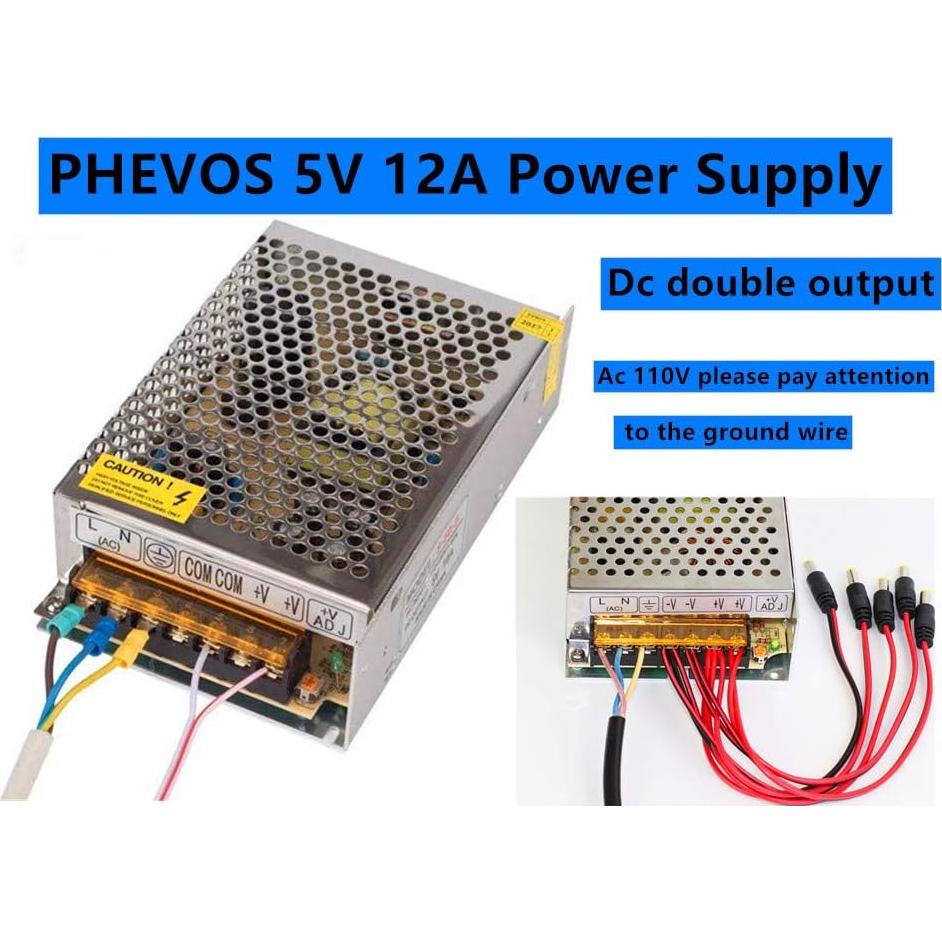 Fuente de Alimentación DC 5V 12A PHEVOS para Raspberry Pi y LED