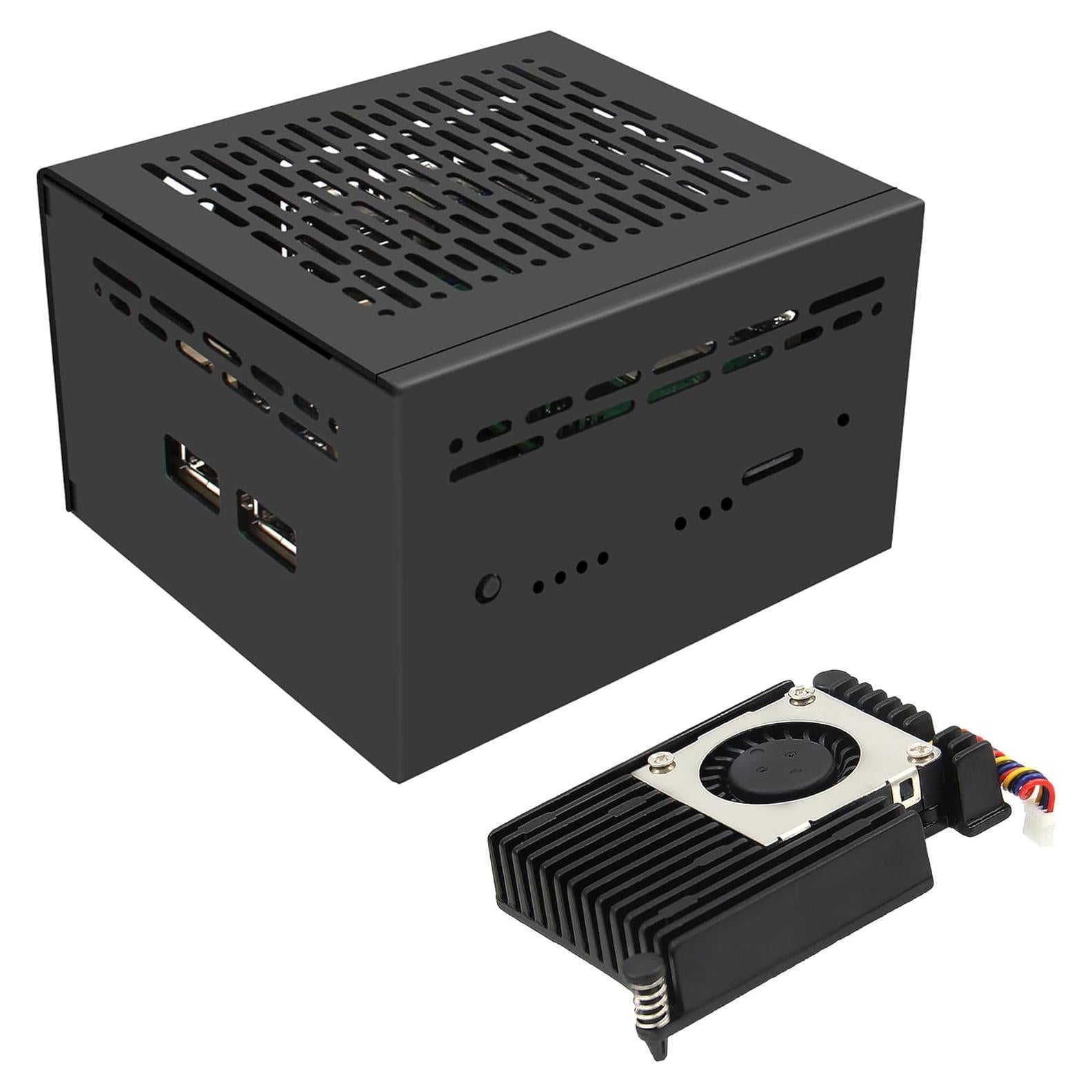 Caja de Metal Geekworm X1202-C1 con Enfriador Activo H505 para Raspberry Pi 5