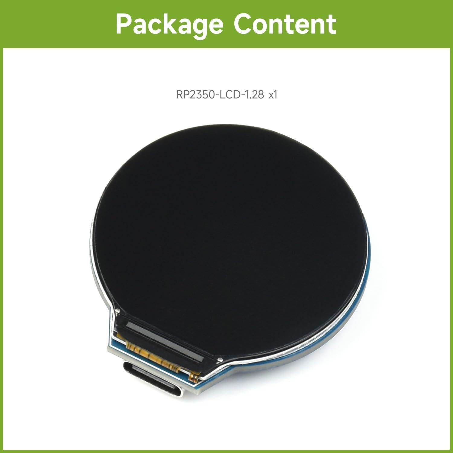 Placa MCU Waveshare RP2350 con LCD 1.28" IPS 240x240