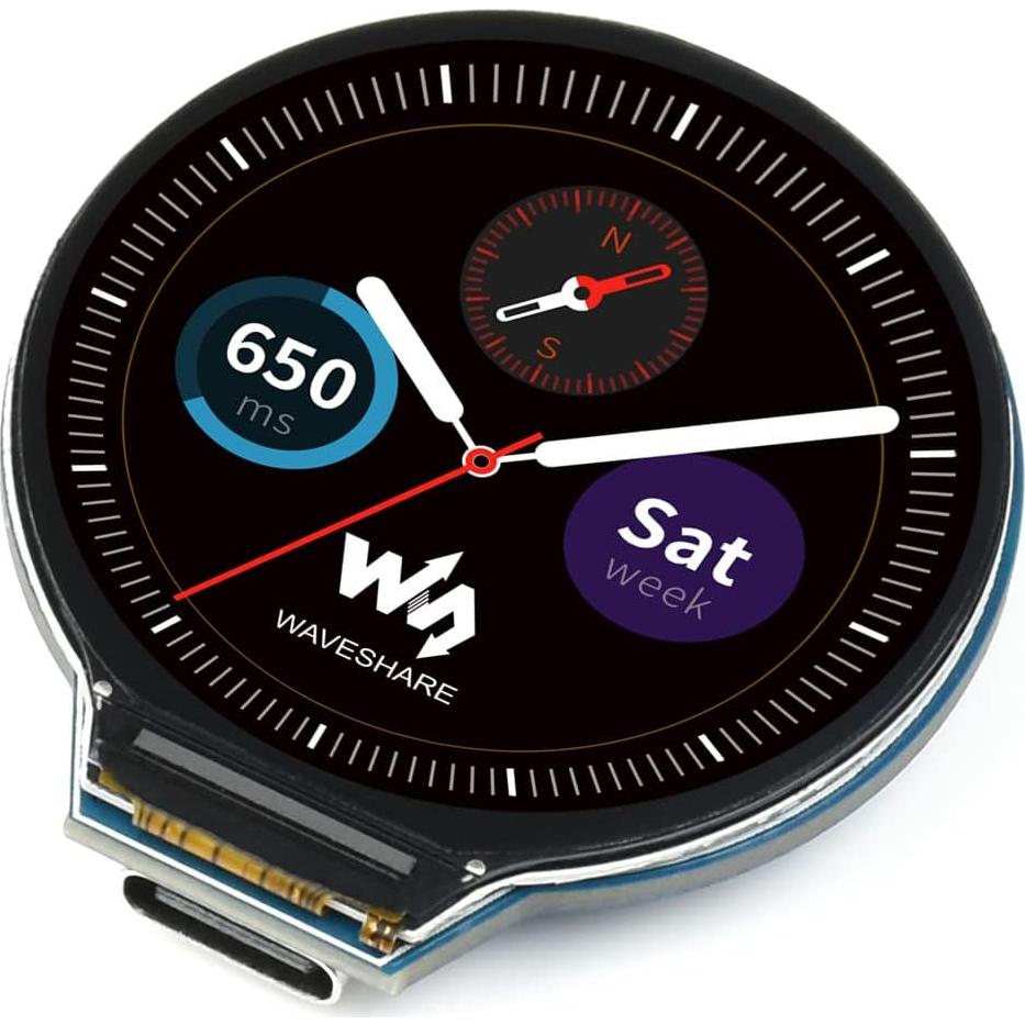 Placa MCU Waveshare RP2350 con LCD 1.28" IPS 240x240