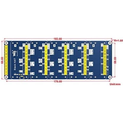 Stack HAT iiunius para Raspberry Pi - Expansión I/O 5x2x20 pines