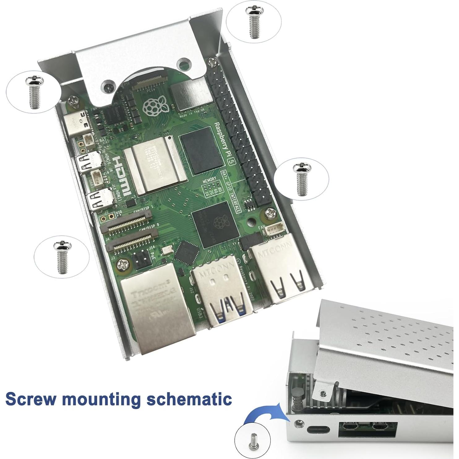 Enfriador Activo Armor Lite V5 para Raspberry Pi 5 - Aluminio