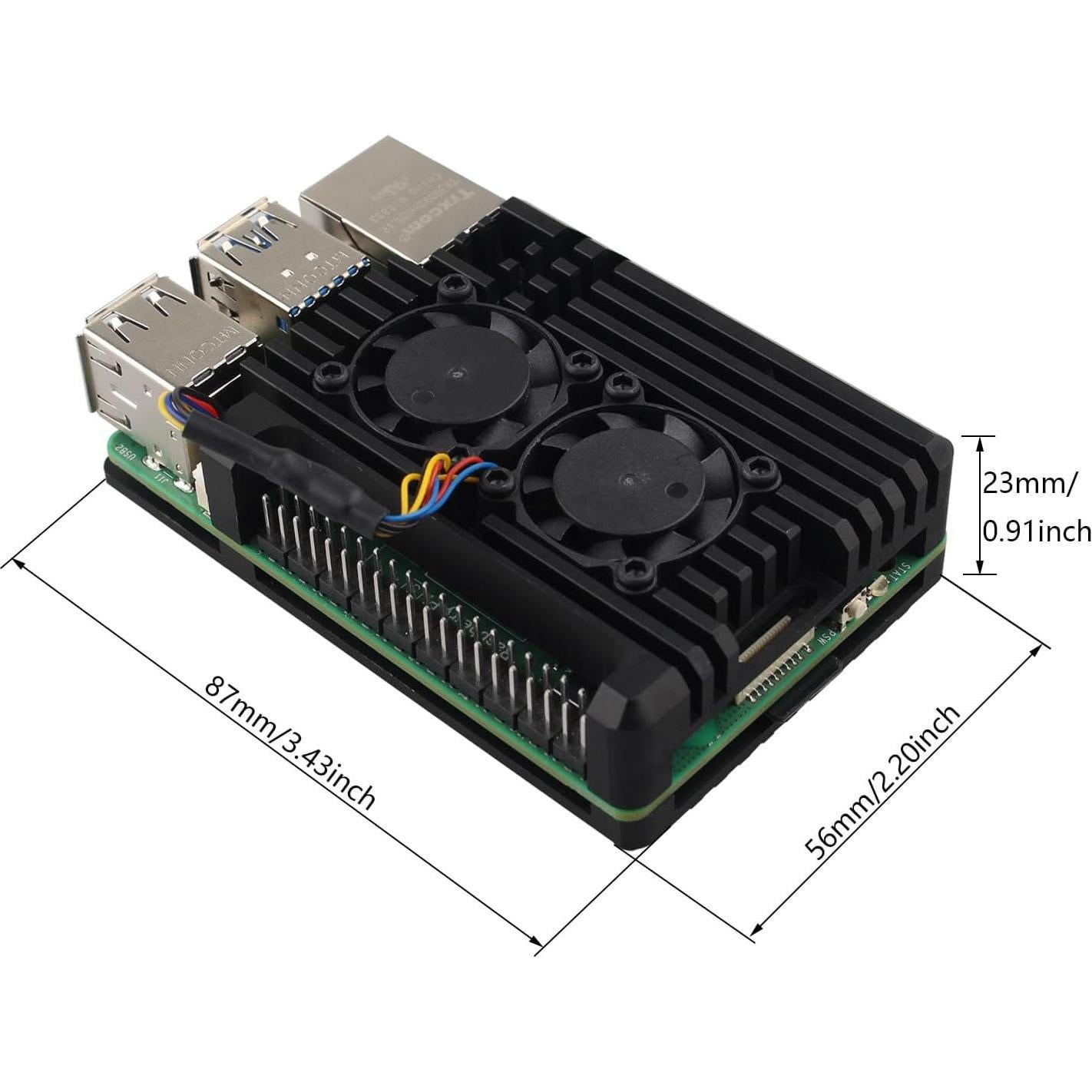 Caja de Aluminio ZDE para Raspberry Pi 5 con Ventiladores