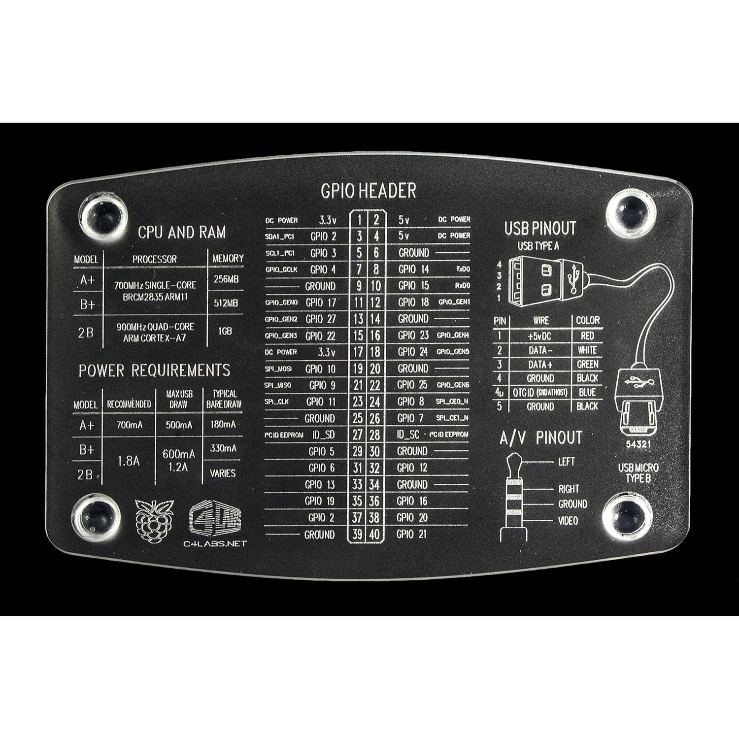 Carcasa Rebel C4Labs para Raspberry Pi 3B+, 2, B+, A+ DIY
