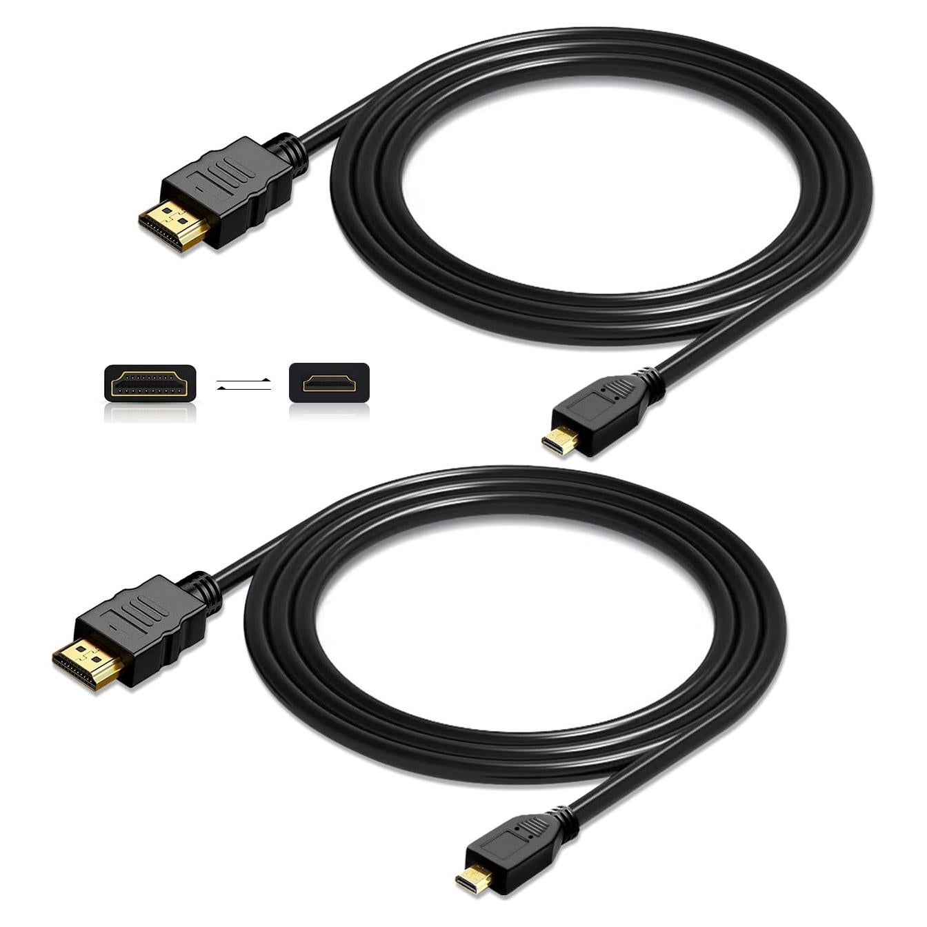Adaptador Micro HDMI a HDMI QINGLER 1.83m 2 Paquetes