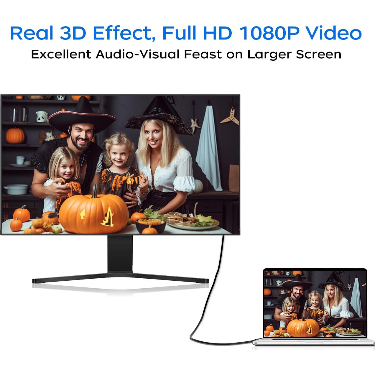 Adaptador Micro HDMI a HDMI QINGLER 1.83m 2 Paquetes