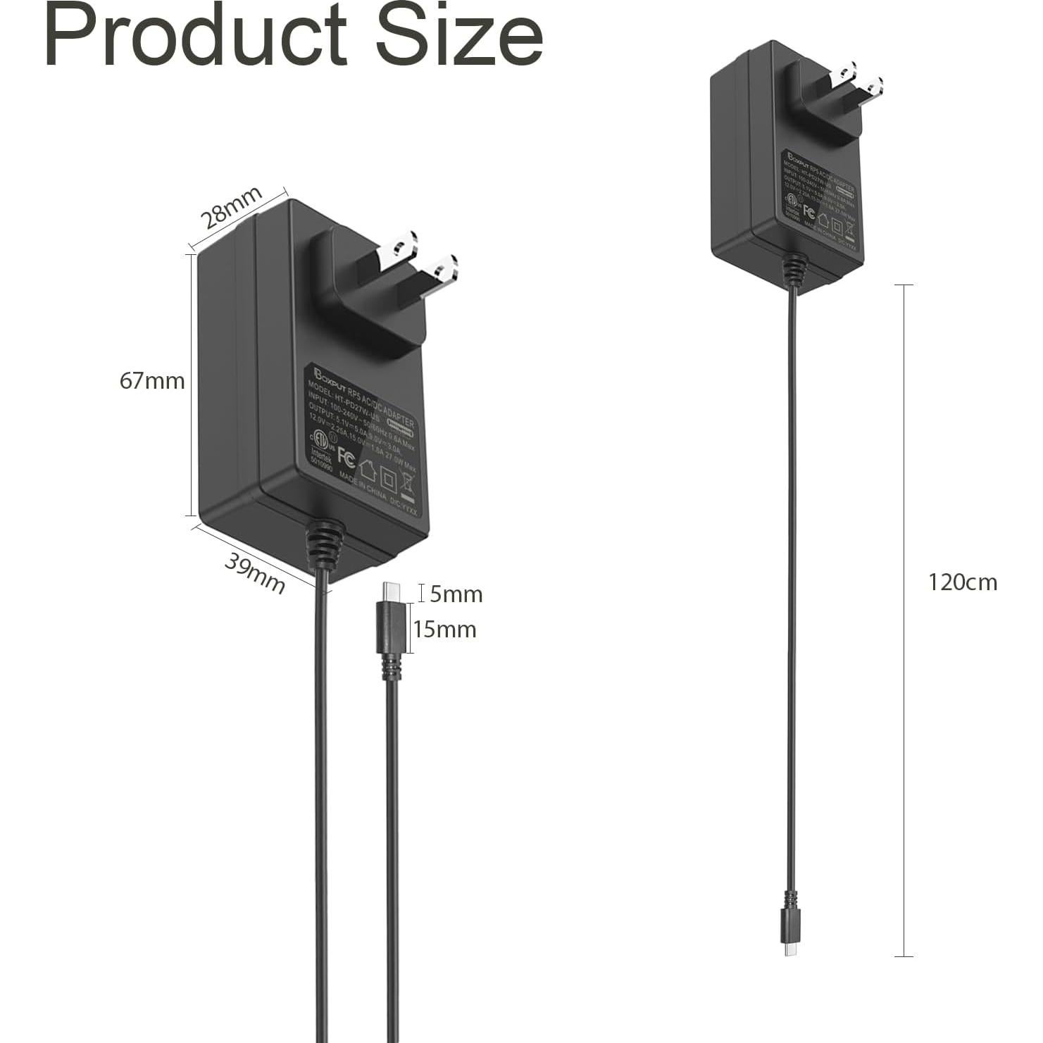 Fuente de Alimentación USB-C 27W BOXPUT para Raspberry Pi 5