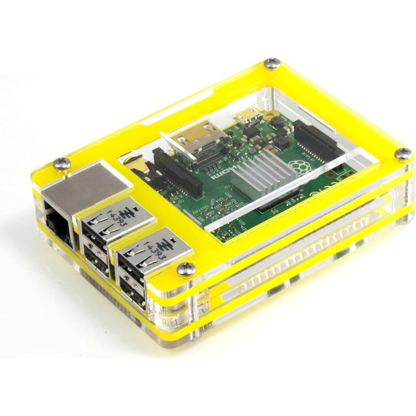 Funda C4 Labs Zebra Amarillo para Raspberry Pi 3 B+/2/B+