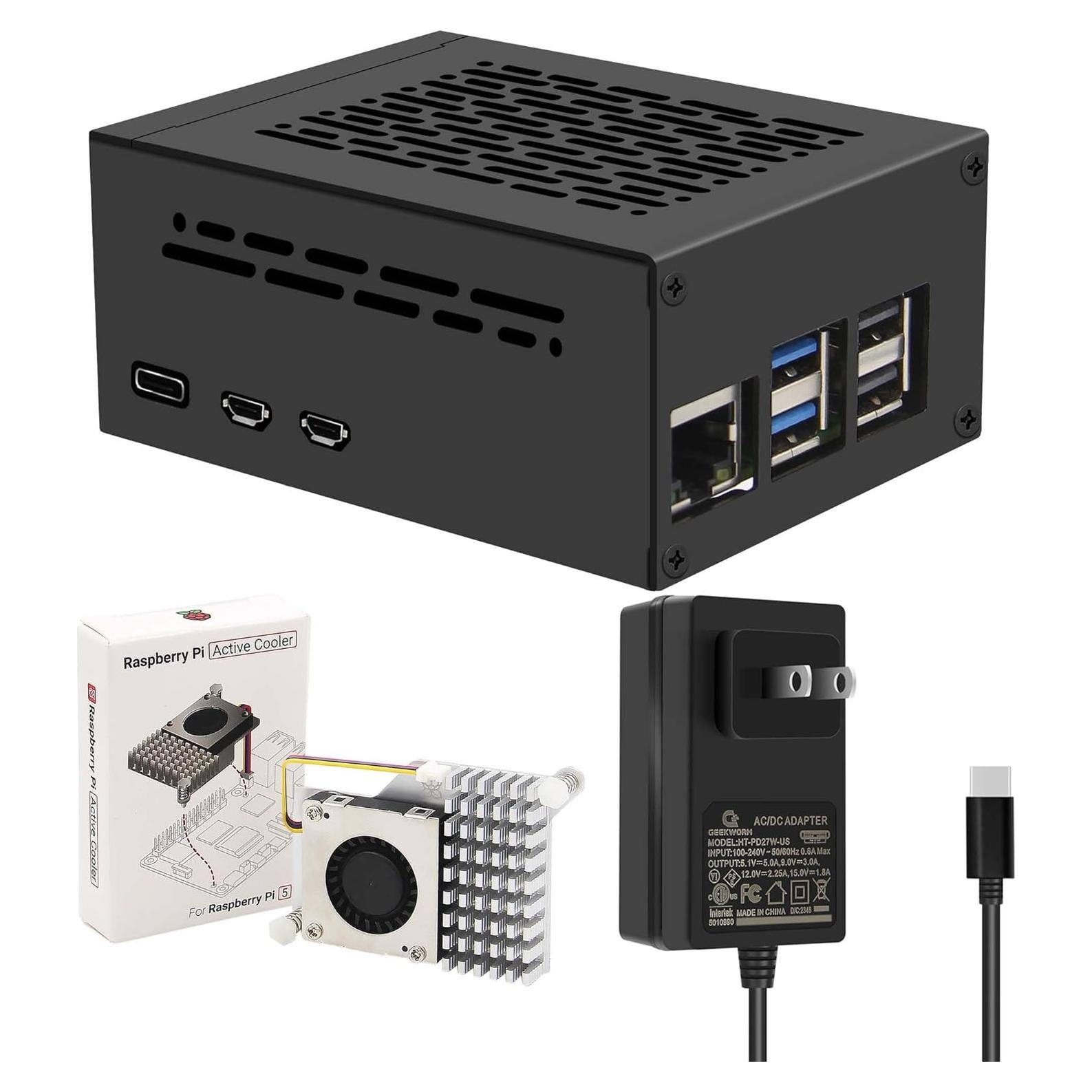 Caja de Metal Geekworm P579 con Enfriador Activo para Raspberry Pi 5