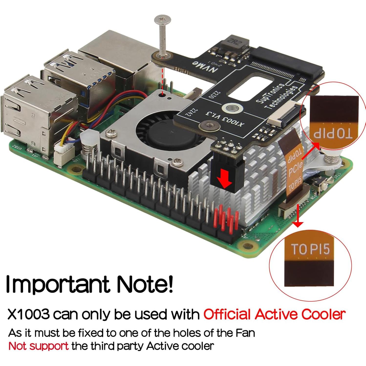 Geekworm X1003 Placa PCIe M.2 NVMe para Raspberry Pi 5