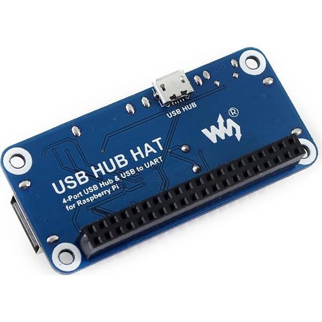 HUB USB HAT 4 Puertos Waveshare para Raspberry Pi 4 y Zero