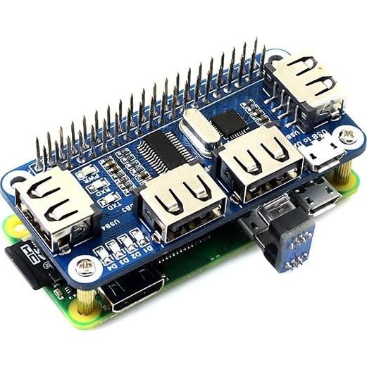 HUB USB HAT 4 Puertos Waveshare para Raspberry Pi 4 y Zero