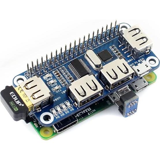 HUB USB HAT 4 Puertos Waveshare para Raspberry Pi 4 y Zero