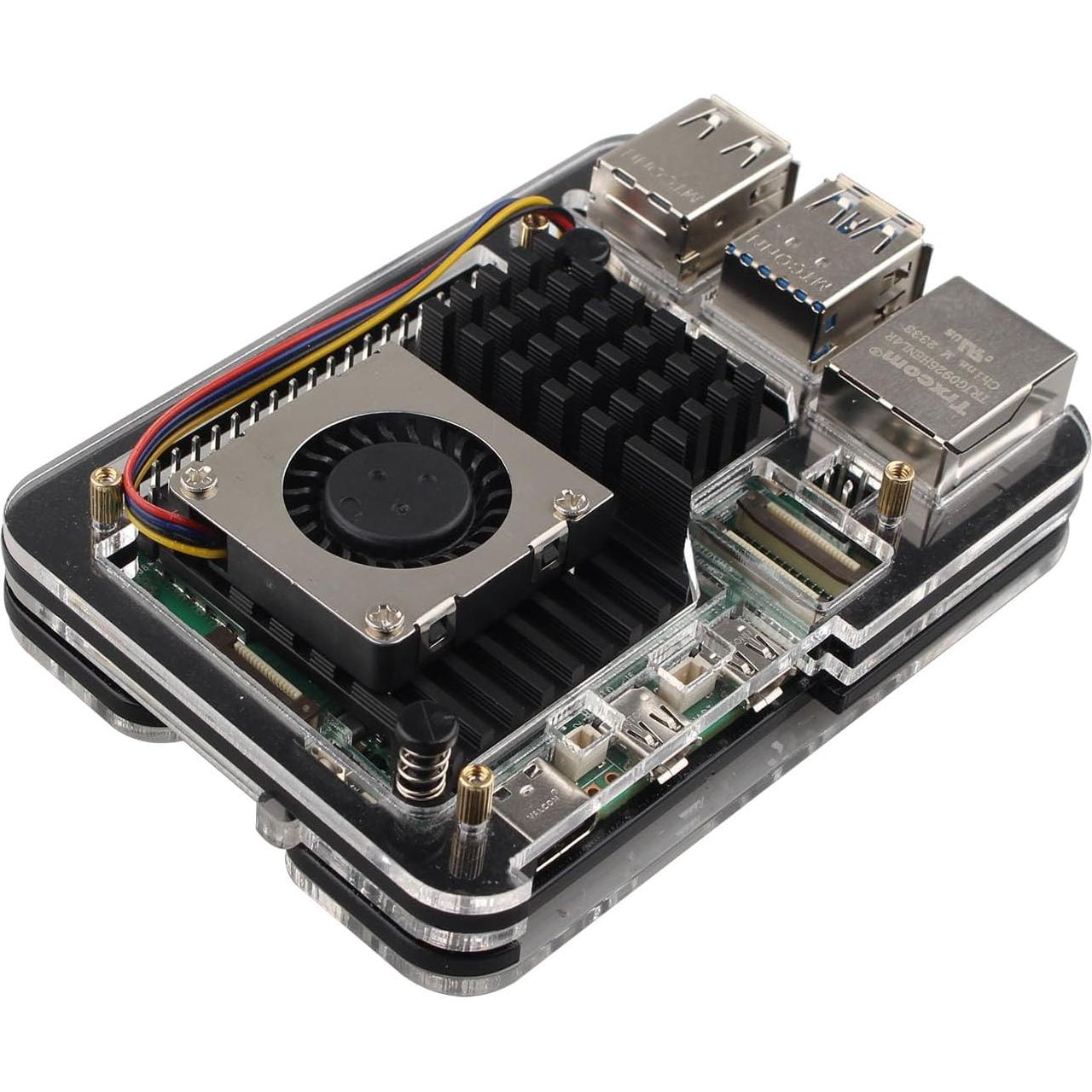 Caja Acrílica 5 Capas Genérico con Ventilador para Raspberry Pi 5